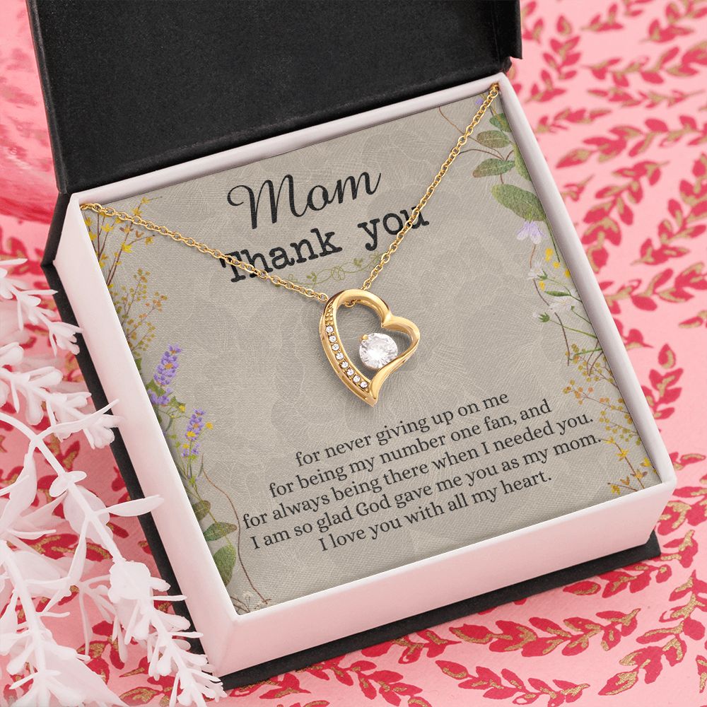 To My Mom Necklace, Thank you Mom Gift, Gift for Mom, Mother's Day Gift from Daughter, Mother Daughter gift, Gift from child, Gift for Mom, Mothers Day Necklace for Women Forever Love Necklace
