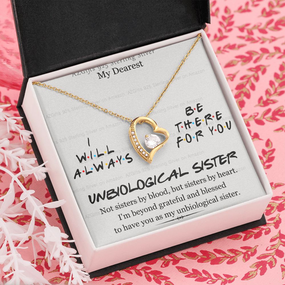 To My Unbiological Sister Necklace Pendant Gift for Soul Sister Unbiological Sister Gift for Women Girls My Unbiological Sister Jewelry Birthday Gift Idea 301 Forever Love Necklace