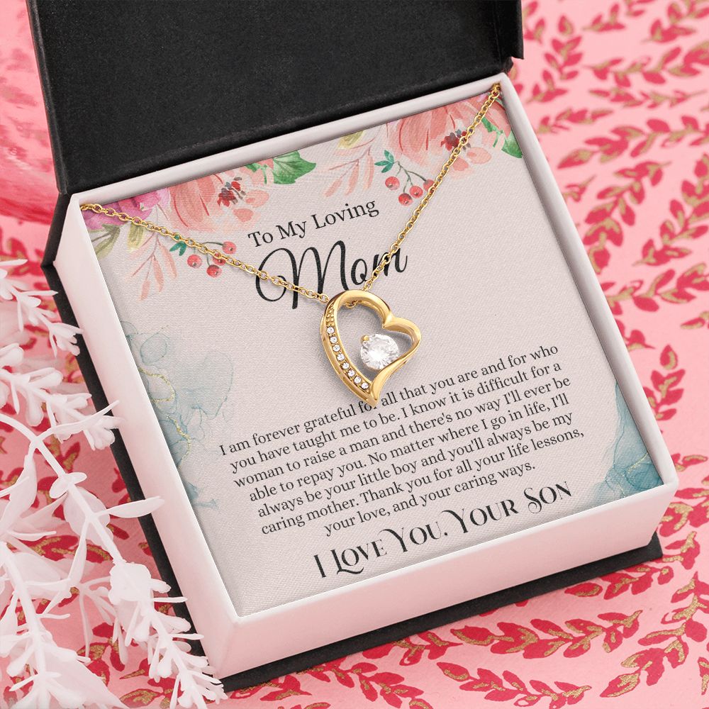 To My Loving Mom Necklace, Mom Gift From Son, Mom Necklace, Gift For Mom From Son, Mom Mother's Day Gift From Son, Mom Birthday Gift From Son, To My Mom Gift, Necklace for Women Forever Love Necklace