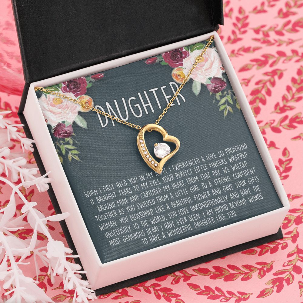 Daughter Necklace Gift for Daughter, Daughter Jewelry, Mother Daughter Forever Love Necklace