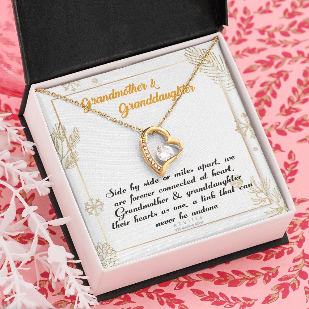 To My Grandma Necklace, Gift for Grandmother Necklace, Mothers Day Gift For Grandma Nana, Grandma Jewelry From Grandchildren GrandKids , Jewelry Box Gift For Grandma Grandmother14 Forever Love Necklace