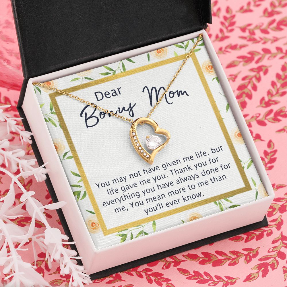 Bonus Mom Gifts, To My Bonus Mom Necklace, Bonus Mom Jewelry, Necklace for Bonus Mom, Step Daughter To Stepmother Necklace, Step Mom Necklace for Women Step Mom Mothers Day Jewelry Forever Love Necklace