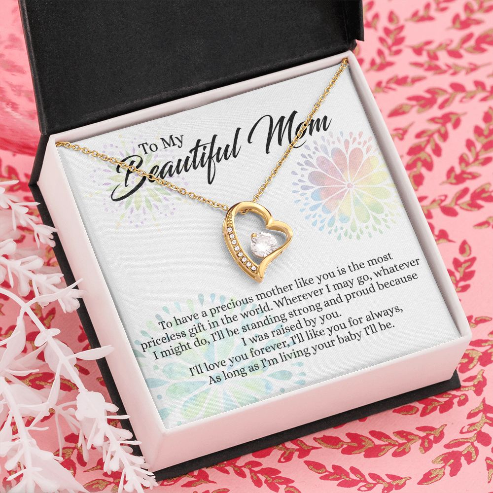 To My Mom Necklace, Gift For Mom, Mother's Day Gift from Daughter, Mom Jewelry Gift for Mothers Day, Birthday Gift for Mother, Moms Gift from Daughter Son, Necklace for Mom Mother 4 Forever Love Necklace