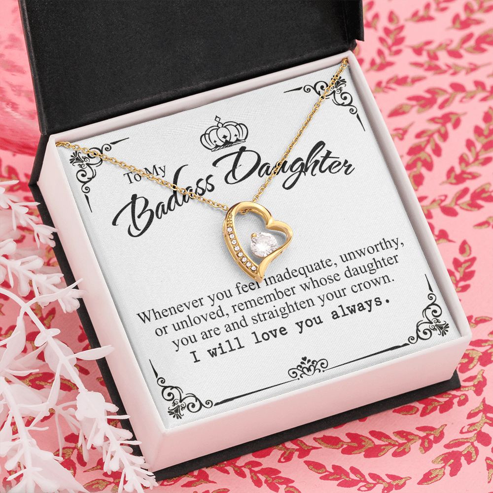 Bonus Daughter Gifts From Stepdad, Step Daughter Gifts From Stepmom, Stepdaughter Gifts From Stepdad, Father Stepdaughter Necklace, To My Bonus Daughter Necklaces, Christmas Gifts For Bonus7 Forever Love Necklace