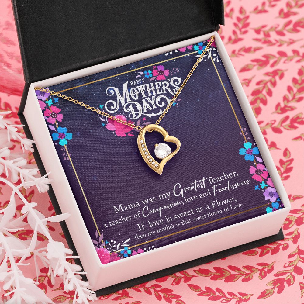 To My Mom Mother Necklace Pendant Gìt From Daughter Or Son Happy Mothers Day Mama Was My Greatest Teacher With Message Card Gift For Mom Forever Love Necklace