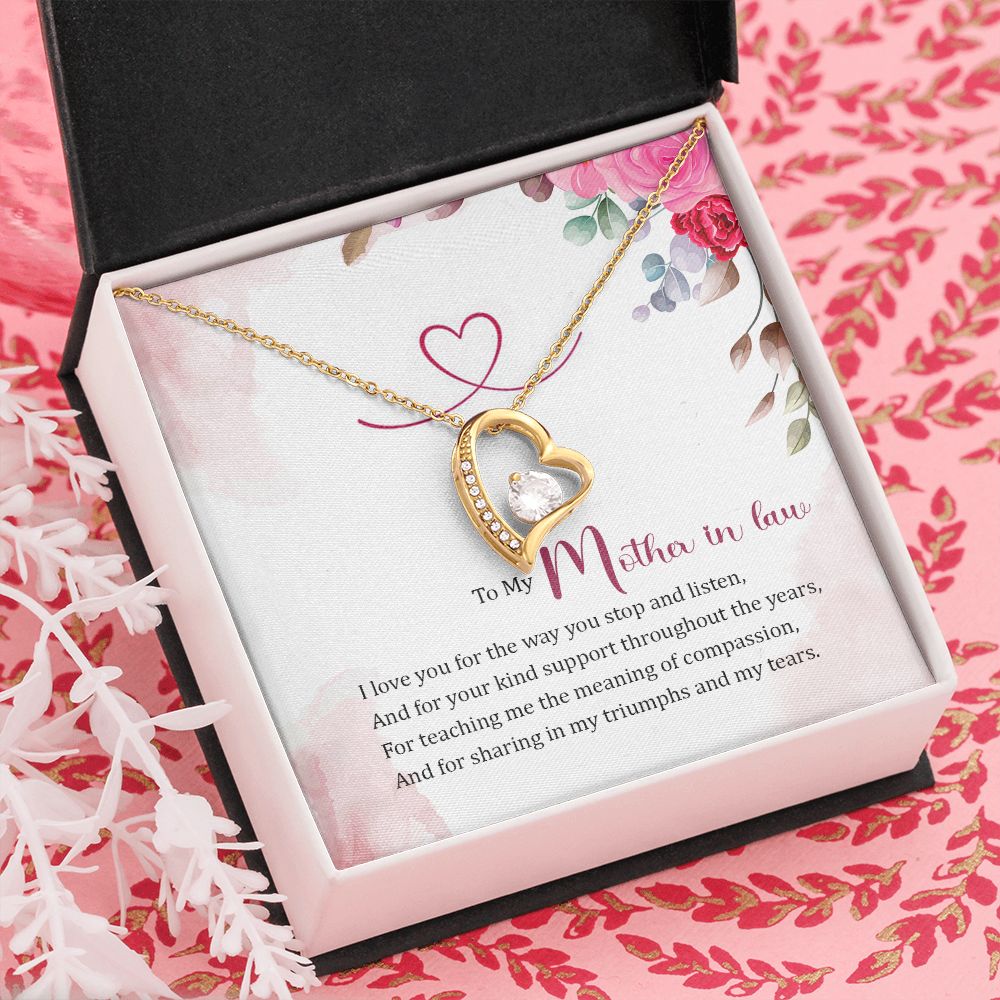 Mother in Law Necklace, Jewelry for Women, Future Mother in Law Gifts from Daughter in Law, Mother of Bride Gifts For Mother in Law, Birthday Gifts For Mother In Law From Daughter In Law17 Forever Love Necklace