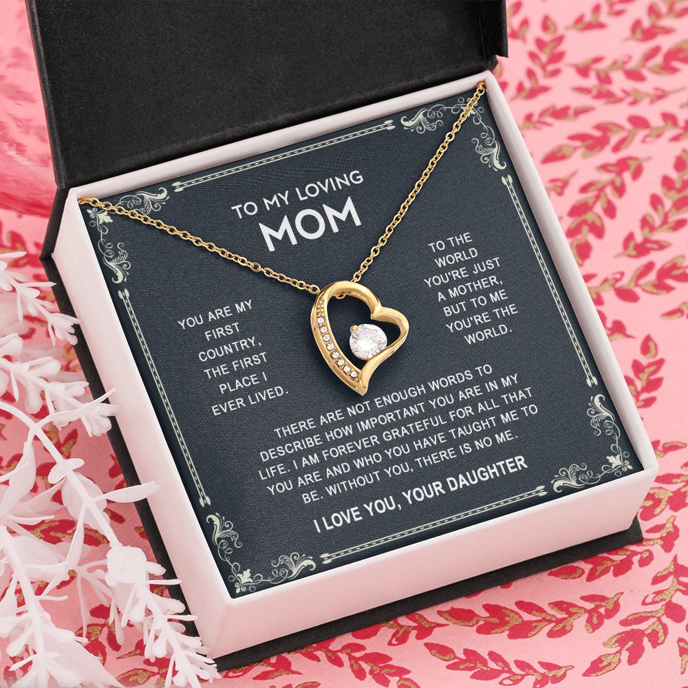To My Mom Necklace, Gift For Mom, Mother's Day Gift from Daughter, Mom Jewelry Gift for Mothers Day, Birthday Gift for Mother, Moms Gift from Daughter Son, Necklace for Mom Mother 14 Forever Love Necklace