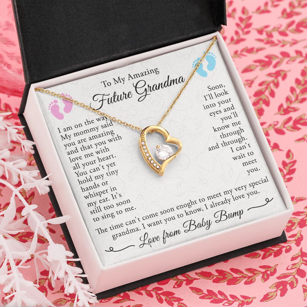 To My Grandmother Necklace, Gift for Grandmother Necklace, Mothers Day Gift For Grandma Nana, Grandma Jewelry From Grandchildren GrandKids , Jewelry Box Gift For Grandma Grandmother4 Forever Love Necklace