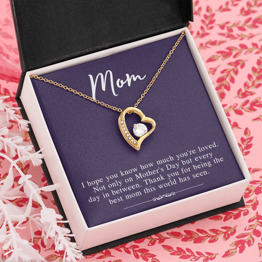 Mom Necklace Gifts for Mom from Daughter to Mom Gifts for Mothers Day from Daughter, To My Mom Necklace from Daughter to Mom Birthday Gifts Necklace with Message Card and Gift Box2239 Forever Love Necklace