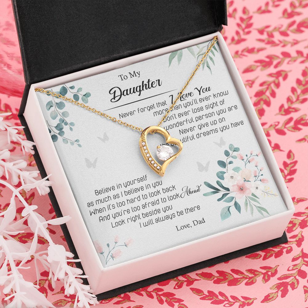 Jewelry Pendant Present for Daughter, To My Daughter Gift Necklace from Mom, Mother Daughter Gift Ideas, Birthday Christmas Gift Graduation Gifts for Daughters, Mother and Daughter Necklace 20 Forever Love Necklace