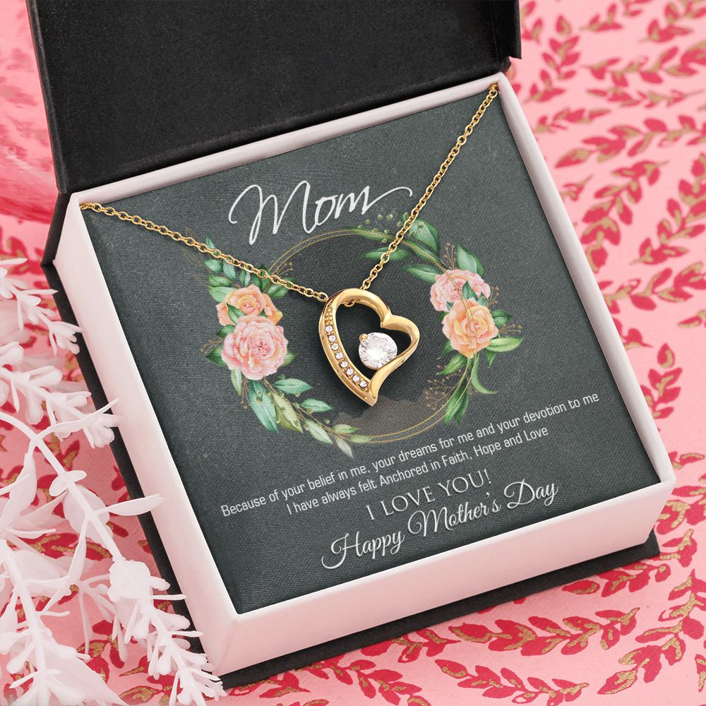 To My Mom Flower Necklace Pendant Gift From Daughter Your Belief In Me With Message Card Gift For Mom Forever Love Necklace
