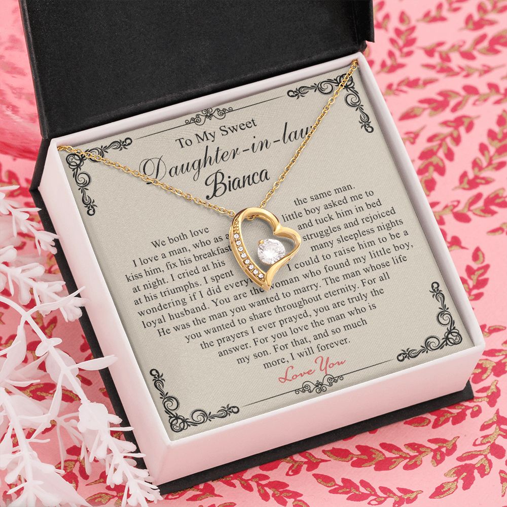 Daughter In Law Gifts Ideas, Daughter In Law Necklace, Gifts For Future Daughter In Law, Daughter In Law Birthday Gifts, Daughter-in-law Gifts From Mother In Law, Birthday Gifts For Daughter4 Forever Love Necklace