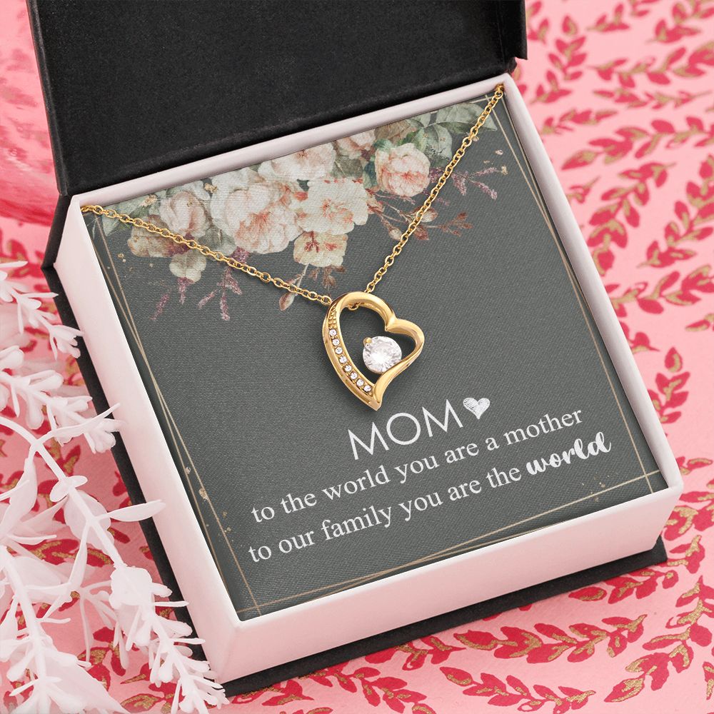 Mom Necklace Gifts for Mom from Daughter to Mom Gifts for Mothers Day from Daughter, To My Mom Necklace from Daughter to Mom Birthday Gifts Necklace with Message Card and Gift Box4 Forever Love Necklace