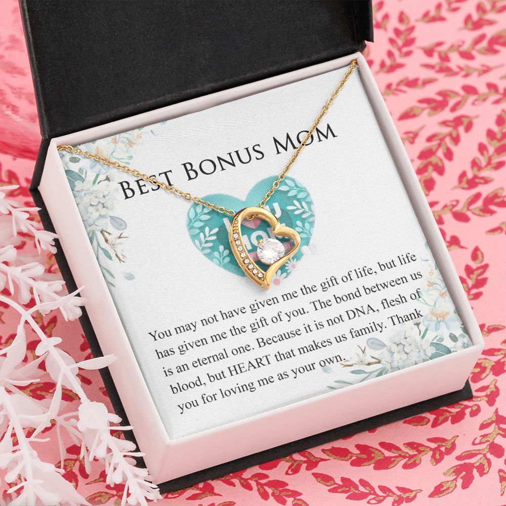 Mother Daughter Necklace as Daughter Gift from Mom, Mom Necklace as Christmas Gift for Mom from Son, Birthday Gift for Mother in Law Necklace, Bonus Mom Gifts for Step Mom Necklace Forever Love Necklace