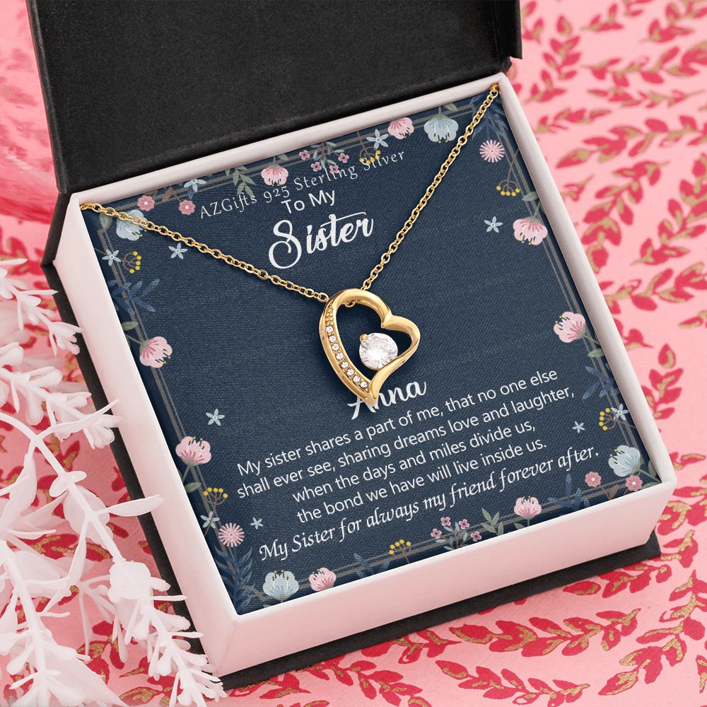 To My Sister Necklace, Pendant Inspirational Jewelry for Women Teen Girl, Keepsake Family and Friendship Gifts, Gift for Sisters, Necklace for Sisters, Sisters Jewelry 301 Forever Love Necklace