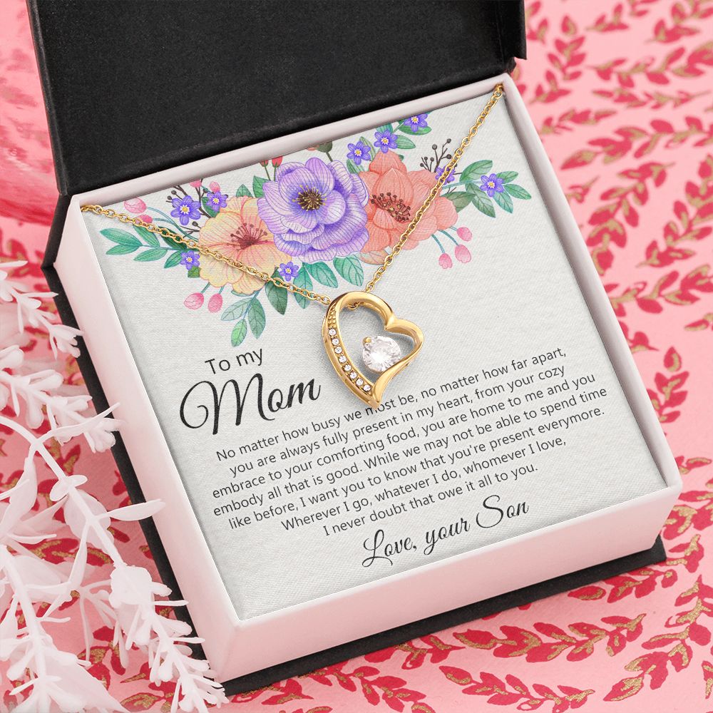 To my Mom Love Your Son Necklace, Meaningful Gift for Mom Necklace Jewelry for Women, Gift for Mom from Son, Son to Mom Jewelry Box, Mom Gift on Mother's Day Birthday Holiday Present Forever Love Necklace