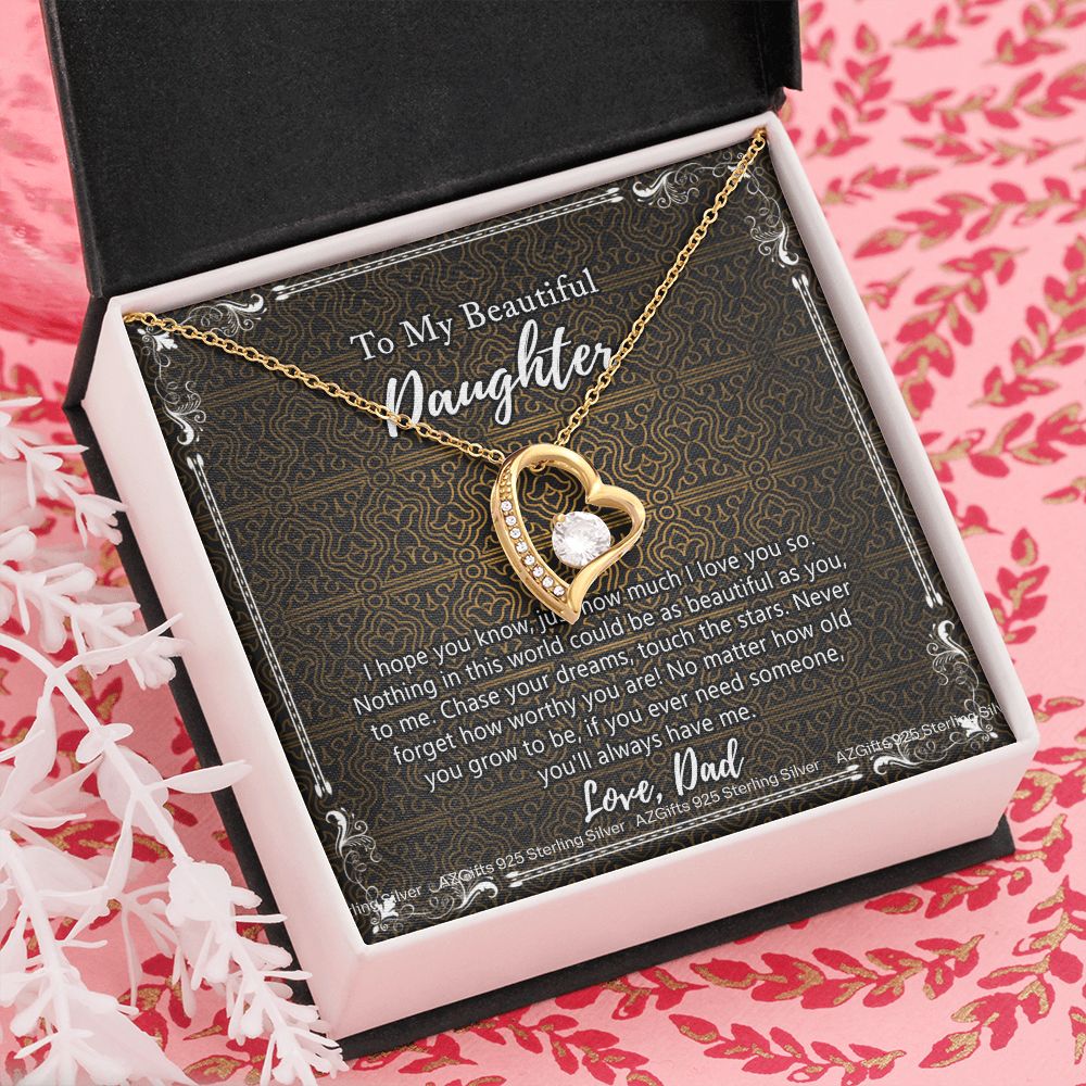 Daughter Gift From Dad Father To My Daughter Necklace for Daughter Jewelry Necklace Meaningful Jewelry Personalized Jewelry Gifts For Women Girls Her Forever Love Necklace
