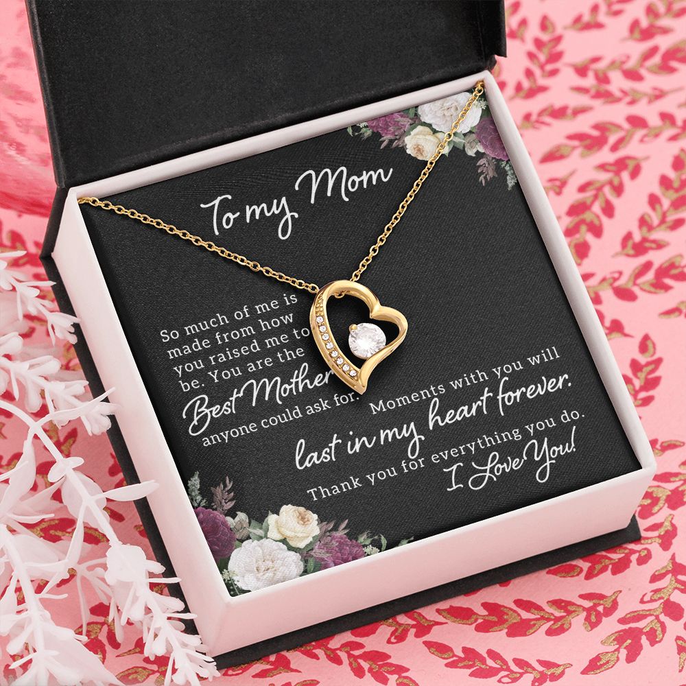 Mom Necklace Gifts for Mom from Daughter to Mom Gifts for Mothers Day from Daughter, To My Mom Necklace from Daughter to Mom Birthday Gifts Necklace with Message Card and Gift Box18 Forever Love Necklace
