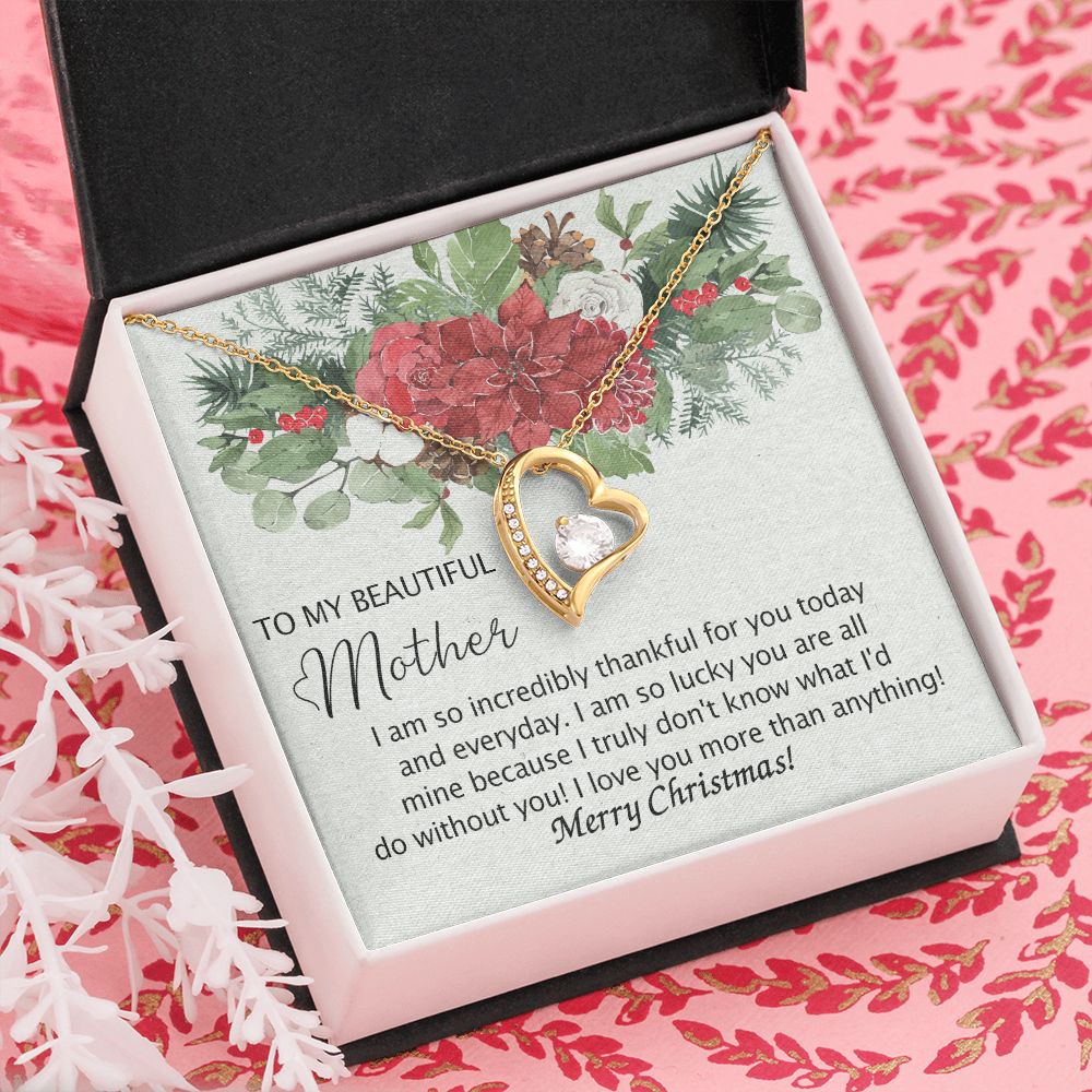 To My Mother Necklace from Daughter Pendant for Mom Christmas Pendant Inspirational Gift from Son to Mom Personalized Necklace Gift for Mother Fiance Christmas Present from Child 301 Forever Love Necklace