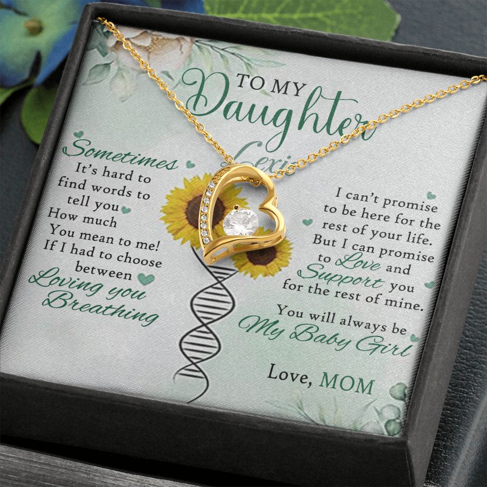 Jewelry Pendant Present for Daughter, To My Daughter Gift Necklace from Mom, Mother Daughter Gift Ideas, Birthday Christmas Gift Graduation Gifts for Daughters, Mother and Daughter Necklace 17 Forever Love Necklace