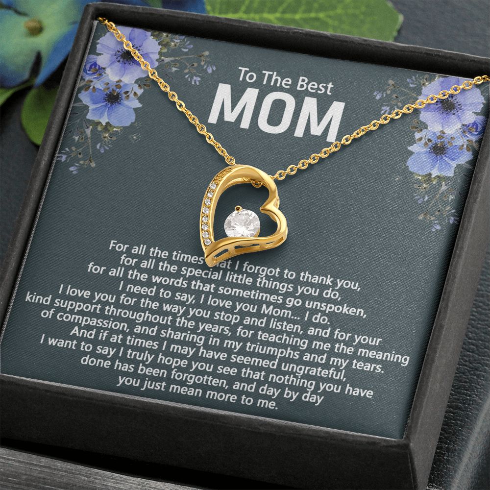 To The Best Mom Love Knot Necklace Gift For Mom On Mother's Day Forever Love Necklace
