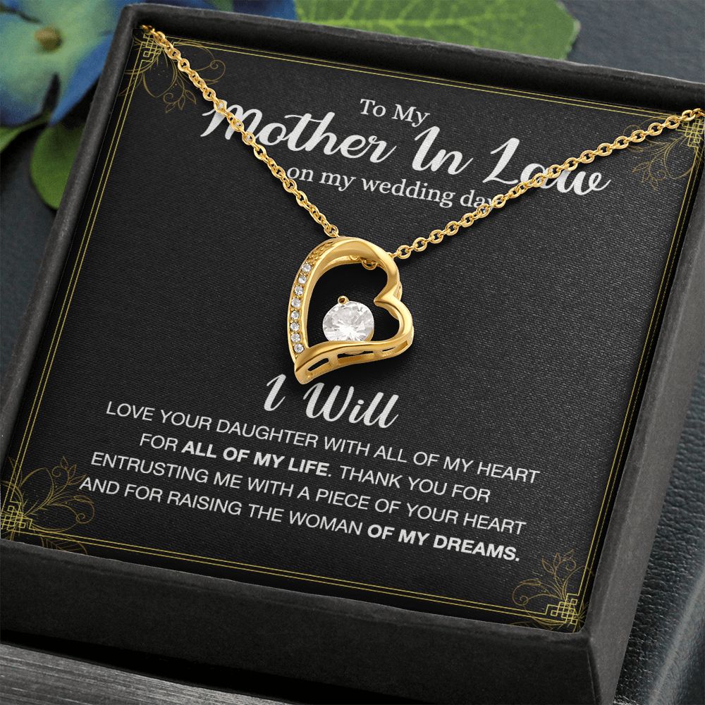 Mother Of The Bride Gift From Groom, Mother In Law Gift on Wedding Day from Groom, Gifts for Mother of the Bride, Future Mother-In-Law Forever Love Necklace