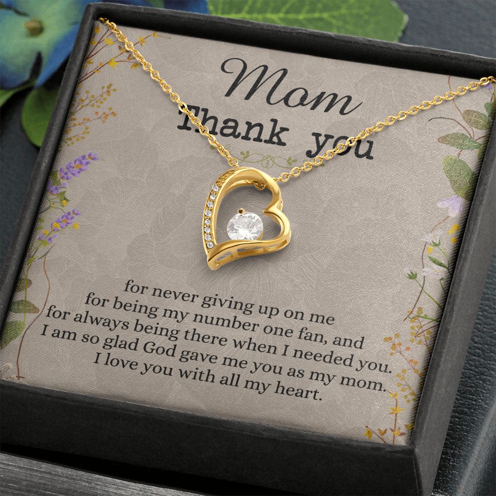 To My Mom Necklace, Thank you Mom Gift, Gift for Mom, Mother's Day Gift from Daughter, Mother Daughter gift, Gift from child, Gift for Mom, Mothers Day Necklace for Women Forever Love Necklace