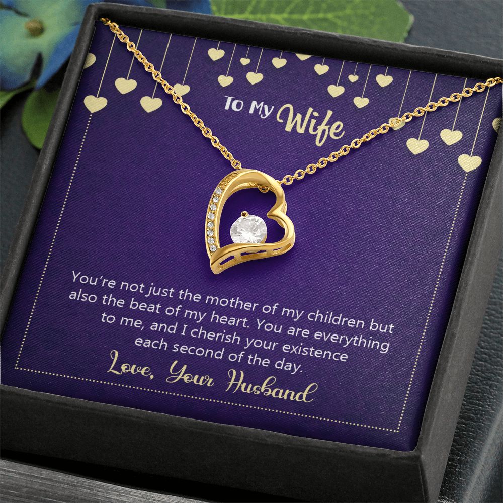 To My Wife Necklace, Wedding Anniversary Jewelry For Women, Necklace For Wife from Husband, Gift For Wife Birthday Gifts From Husband Necklace, Jewelry With Message Card In A Gift Box10 Forever Love Necklace