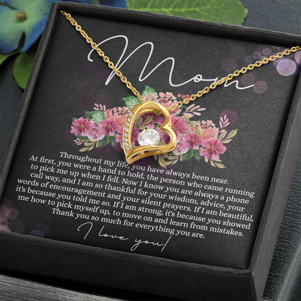 To My Mom Necklace, Mom Gifts, Mom Jewelry Box, Necklace for Mom, Gifts for Mom, Mother's Day Necklace Jewelry Gift For Mom, Birthday Gift For Mom, Thank you Mom Gift Forever Love Necklace