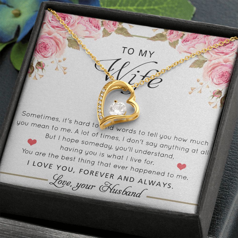 To My Wife Necklace Gift For Wife Birthday Gift For Wife Romantic Gifts For Her Forever Love Necklace