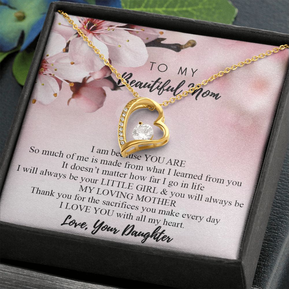 Mom Necklace Gifts for Mom from Daughter to Mom Gifts for Mothers Day from Daughter, To My Mom Necklace from Daughter to Mom Birthday Gifts Necklace with Message Card and Gift Box2246 Forever Love Necklace