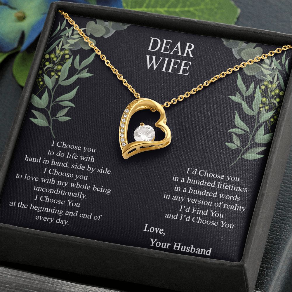 Birthday Gifts For Wife, Necklace Gifts For Wife From Husband, To My Wife Jewelry For Women , To My Wife Necklace  from Husband Wedding Anniversary Present For Wife, Beautiful Wife Jewelry Christmas12 Forever Love Necklace
