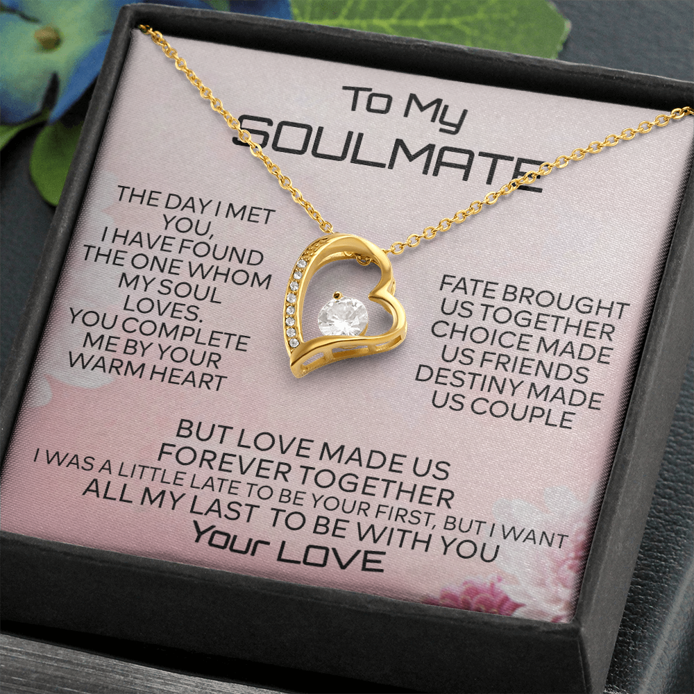 To My Soulmate Necklace Forever Heart Necklace for Her Soulmate Valentines Day 175083704780