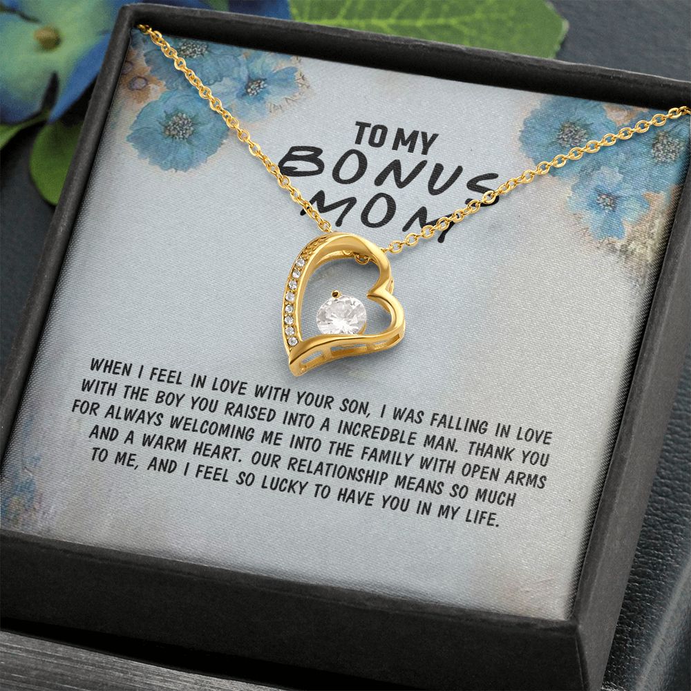 Mother Daughter Necklace as Daughter Gift from Mom, Mom Necklace as Christmas Gift for Mom from Son, Birthday Gift for Mother in Law Necklace, Bonus Mom Gifts for Step Mom Necklace4 Forever Love Necklace