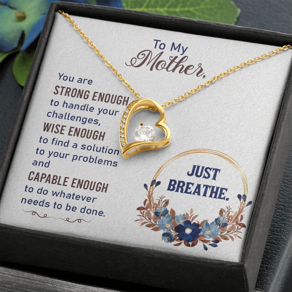 To My Mother Necklace Pendant Gift From Daughter In Law Necklace Strong Enough Gift For To Mom Happy Mother's Day Mother In Law Gift On Birthday Anniversary Gift 30821 Forever Love Necklace