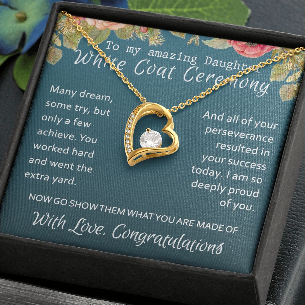 White Coat Ceremony Gift Necklace Medical School Graduation Student Ceremony New Doctor Graduation Gift For Doctor Residency Gifts Necklace For Girl, Pendant For for Her Daughter Sister Forever Love Necklace