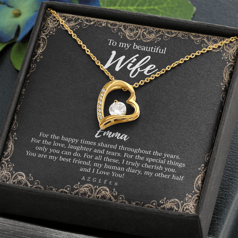 To My Wife Necklace from Husband, Personalized Necklace for Women, Luxury Necklace for Wife from Man Men, Wedding Anniversary Present For Wife, Beautiful Wife Jewelry Christmas Birthday Gifts For Wife9 Forever Love Necklace