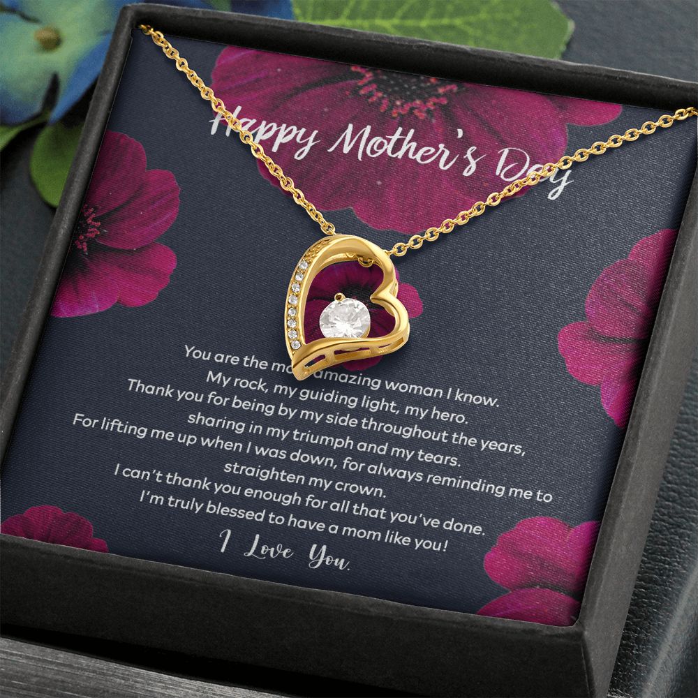 Mom Necklace Gifts for Mom from Daughter to Mom Gifts for Mothers Day from Daughter, To My Mom Necklace from Daughter to Mom Birthday Gifts Necklace with Message Card and Gift Box2235 Forever Love Necklace