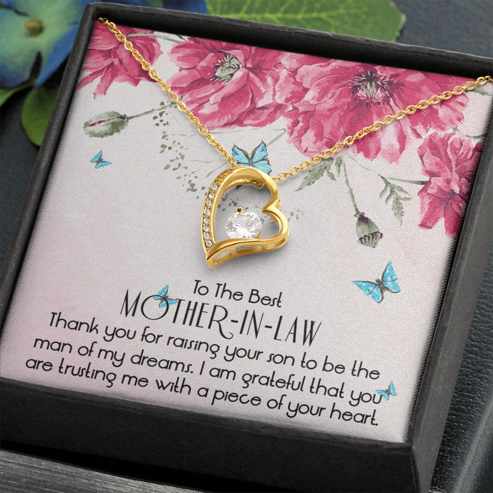 To The Best Mother In Law Necklace, Mother In Law Gifts, Mothers Day Gifts Necklace Forever Love Necklace