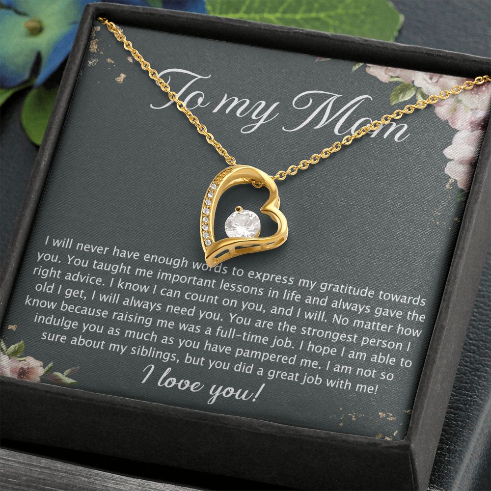 To My Mother Mom Best Friend In Law Bonus Step For Mother Day Birthday Wedding Engagement From Son Daughter Step In Law Necklace Gift Forever Love Necklace
