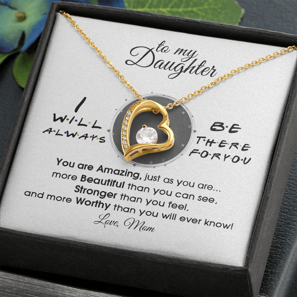 Mother Daughter Gift Ideas, To My Daughter Gift Necklace from Mom, Jewelry Pendant Present for Daughter, Birthday Christmas Gift Graduation Gifts for Daughters, Mother and Daughter Necklace 33 Forever Love Necklace