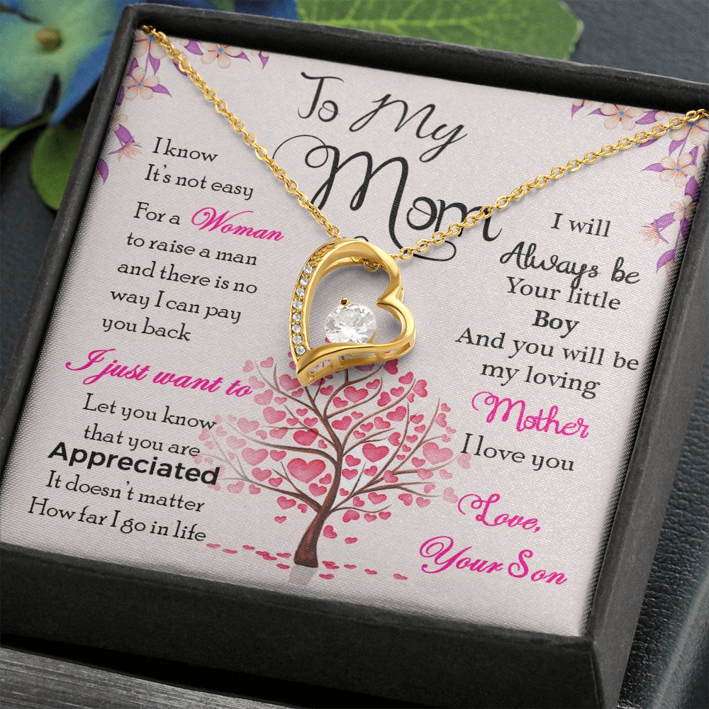 To My Mom Necklace Pendant Gift From Son I Know It's Not Easy For A Woman Necklace For To Mom Happy Mothers Day Mother In Law Gift On Birthday Anniversary Gift 30821 Forever Love Necklace