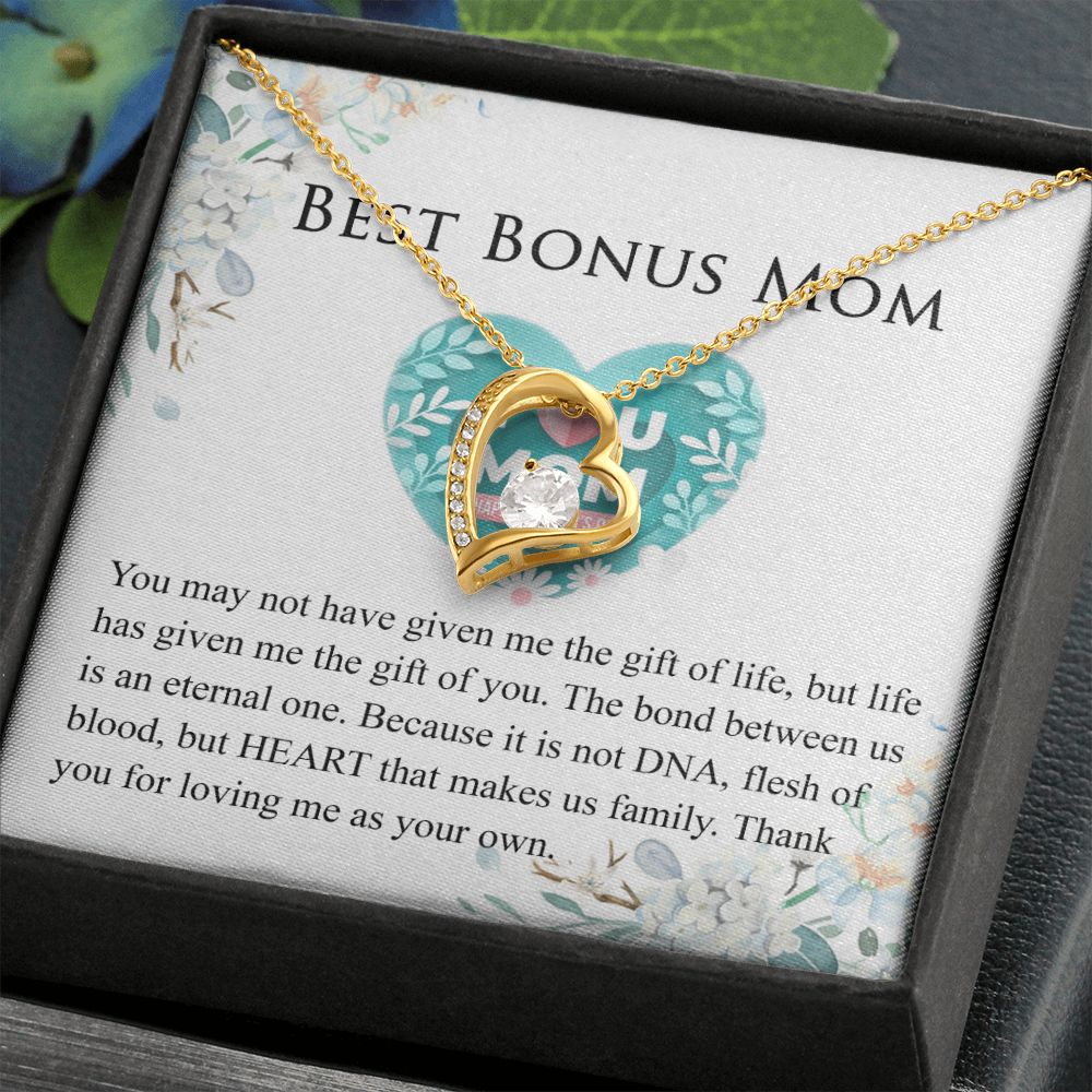 Mother Daughter Necklace as Daughter Gift from Mom, Mom Necklace as Christmas Gift for Mom from Son, Birthday Gift for Mother in Law Necklace, Bonus Mom Gifts for Step Mom Necklace Forever Love Necklace