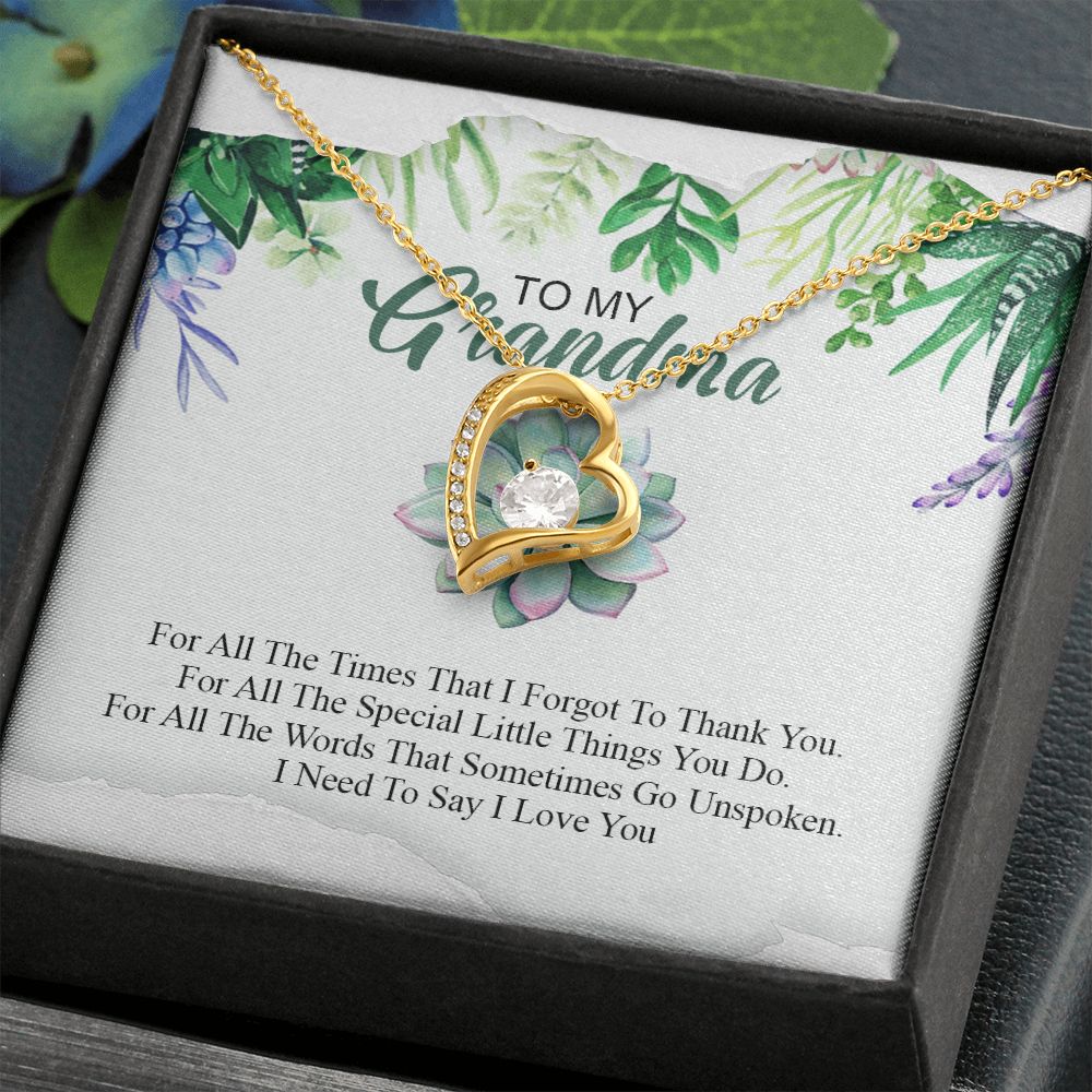 To My Grandma Necklace, Gift for Grandmother Necklace, Mothers Day Gift For Grandma Nana, Grandma Jewelry From Grandchildren GrandKids , Jewelry Box Gift For Grandma Grandmother19 Forever Love Necklace