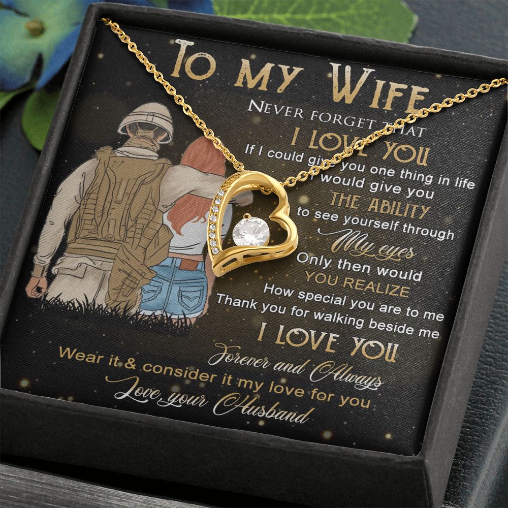 Birthday Gifts For Wife, Necklace Gifts For Wife From Husband, To My Wife Jewelry For Women , To My Wife Necklace  from Husband Wedding Anniversary Present For Wife, Beautiful Wife Jewelry Christmas21 Forever Love Necklace