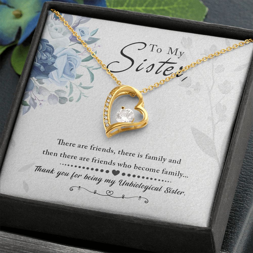Unbiological Sister - Friends who become family Forever Love Necklace