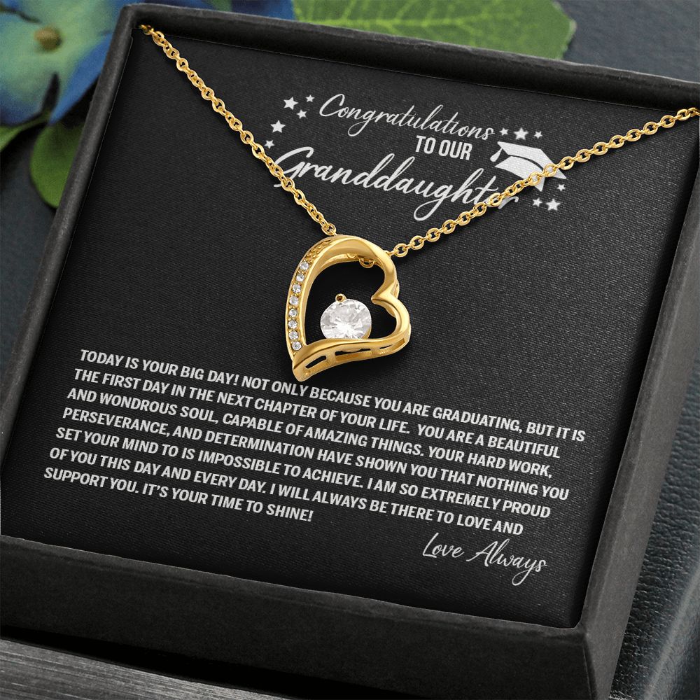 To Our Granddaughter Necklace From Grandparents Sentimental Gifts Birthday Gift Chirstmas Anniversary Unique Jewelry For Girl Senior High School College Grad Necklace Graduation Pendant Gifts Forever Love Necklace