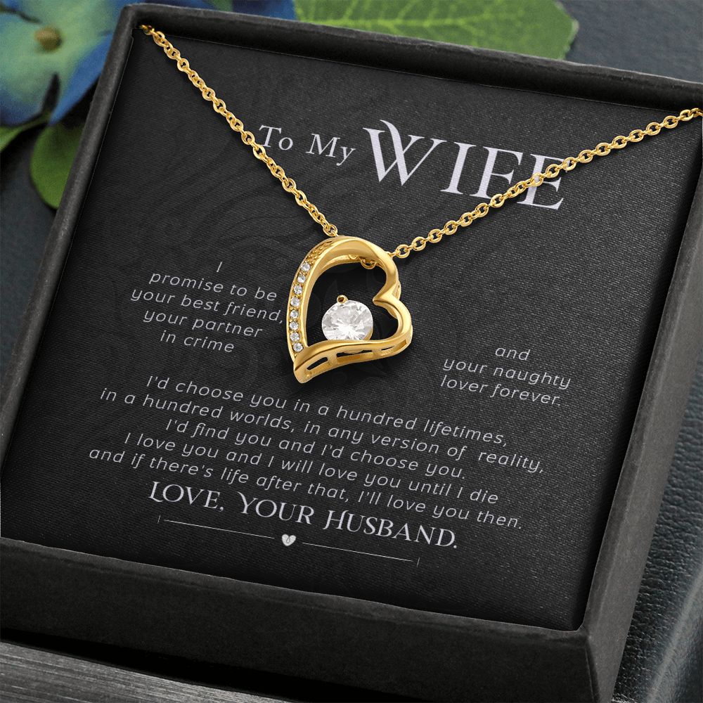 To My Wife Necklace Pendant Gift From Husband I'll Love You Then With Message Card and Gift Box. Valentine's Day Gift For Wife Future Wife Forever Love Necklace