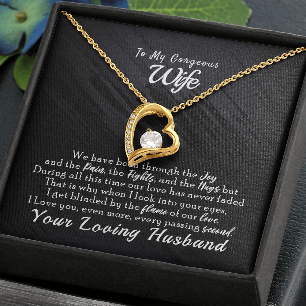 To My Wife Necklace from Husband, Personalized Necklace for Women, Luxury Necklace for Wife from Man Men, Wedding Anniversary Present For Wife, Beautiful Wife Jewelry Christmas Birthday Gift For Wife14 Forever Love Necklace