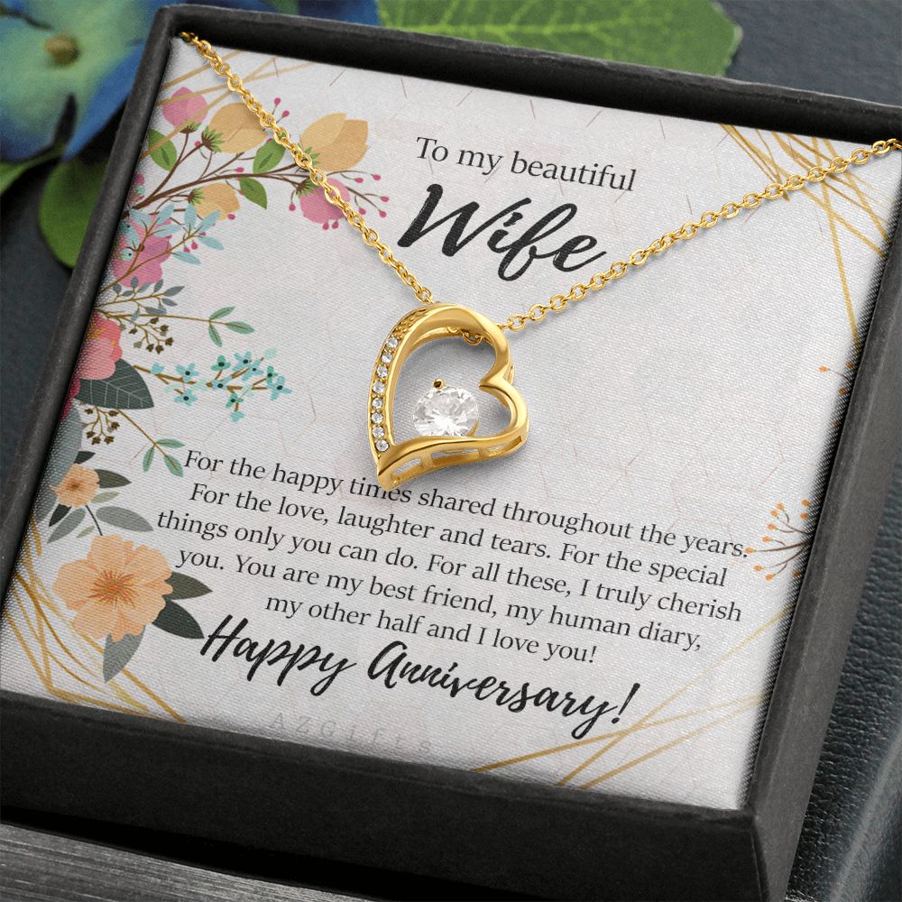 To My Wife Necklace from Husband, Personalized Necklace for Women, Luxury Necklace for Wife from Man Men, Wedding Anniversary Present For Wife, Beautiful Wife Jewelry Christmas Birthday Gifts For Wife8 Forever Love Necklace